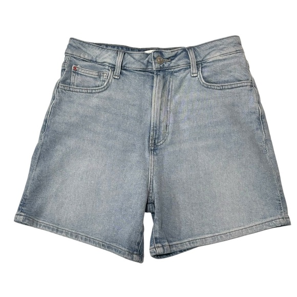 HUDSON RELAXED PARKLIFE HIGH RISE LIGHT WASH BLUE DENIM JEAN SHORTS - Picture 4 of 11
